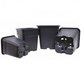 Maceta Pure Negra Cuadrada